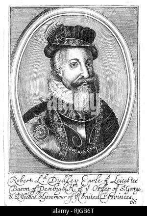 ROBERT DUDLEY, Earl of Leicester (1532-1588) Elisabethanischen Staatsmann Stockfoto