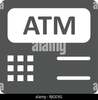 Geldautomat Vektor Icon Zeichen Symbol Vektor Illustration für den privaten und gewerblichen Gebrauch... Reinigen Sie trendige Symbol... Stock Vektor