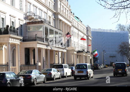 Botschaften Belgrave Square London Stockfoto