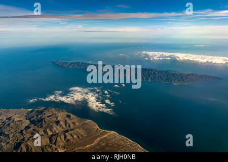 Jacques Cousteau Cerralvo Insel Mexico Baja California Sur Luftbild Panorama Landschaft Stockfoto