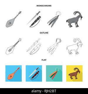 Vector Illustration von Kultur und Sehenswürdigkeiten Logo. Satz von Kultur und Originalität vektor Symbol für das Lager. Stock Vektor