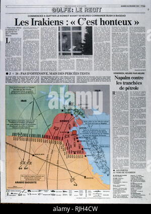 Französische Presse des Golfkriegs und der Operation Desert Storm Februar 1991 Stockfoto