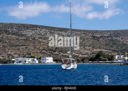 Amorgos, Griechenland - 31. Juli 2018: Ansicht von Katapola vilage, Amorgos, Kykladen, Ägäis, Griechenland Stockfoto