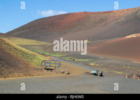 Ein Blick auf den Nationalpark Timanfaya auf Lanzarote Stockfoto