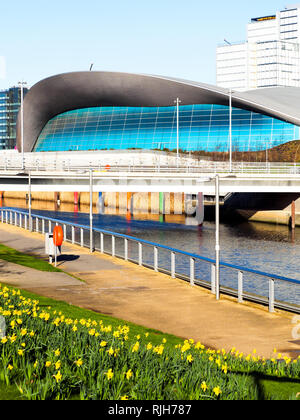 London Aquatics Centre an der Queen Elizabeth Olympic Park in Stratford-East London, England Stockfoto