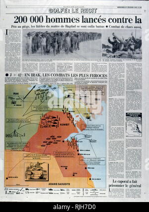 Französische Presse des Golfkriegs und der Operation Desert Storm Februar 1991 Stockfoto