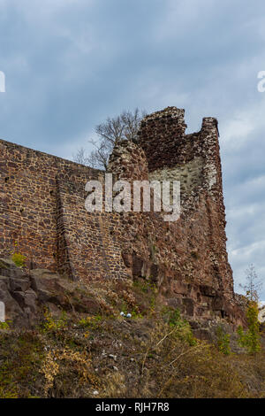 Burg Hohnstein Ruine in der deutschen Region Harz in der Nähe vom Dorf Neustadt Stockfoto