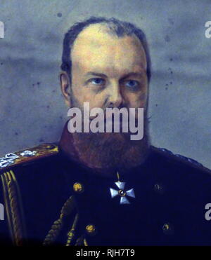 Alexander III (1845 - 1894) Zar von Russland; Portrait. Kaiser von Russland, König von Polen und Großfürst von Finnland vom 13. März 1881 bis zu seinem Tod am 1. November 1894. Er war sehr konservativ und umgekehrt einige der liberalen Reformen seines Vaters, Alexander II. Stockfoto