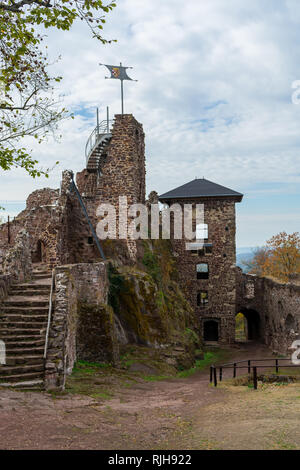 Burg Hohnstein Ruine in der deutschen Region Harz in der Nähe vom Dorf Neustadt Stockfoto