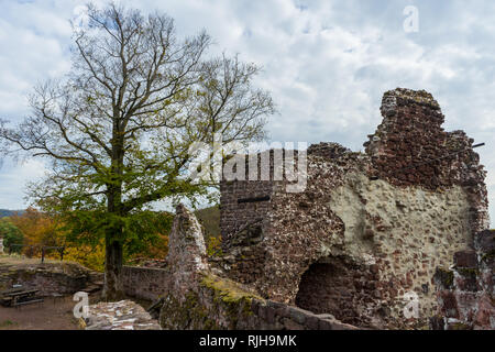 Burg Hohnstein Ruine in der deutschen Region Harz in der Nähe vom Dorf Neustadt Stockfoto