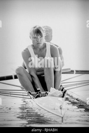 Barcelona Olympics 1992 - See Banyoles, SPANIEN, kann W2 - Kathleen Heddle, {Mandatory Credit: © Peter Spurrier/Intersport Bilder] Stockfoto