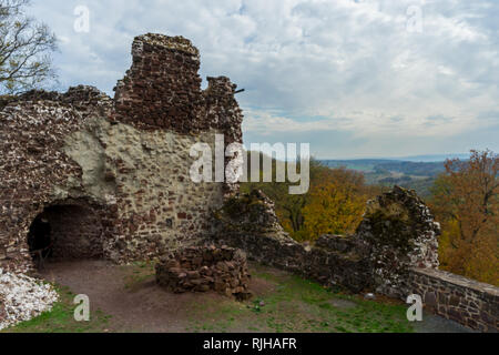 Burg Hohnstein Ruine in der deutschen Region Harz in der Nähe vom Dorf Neustadt Stockfoto