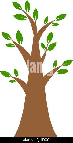 Baum flachbild Symbol auf weißem Hintergrund Stock Vektor