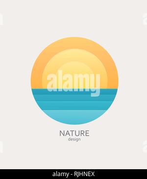 Natur-Logo, Emblem oder Aufkleber. Stock Vektor