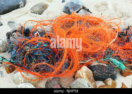 Plastikmüll am Strand Stockfoto