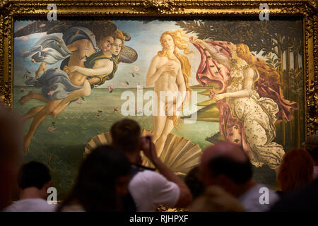 Die Geburt der Venus in den Uffizien, Florenz, Italien Stockfoto