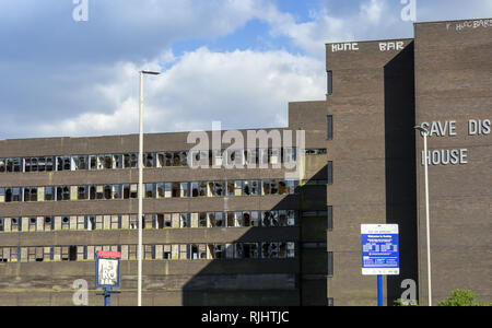 Cavendish House ein verfallenes Gebäude im Zentrum von Dudley, West Midlands, UK Stockfoto