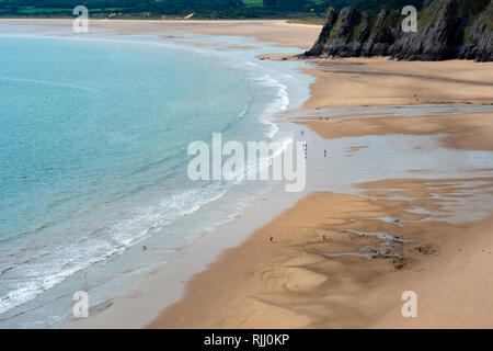 Drei Klippen Bucht Gower Swansea Wales Stockfoto