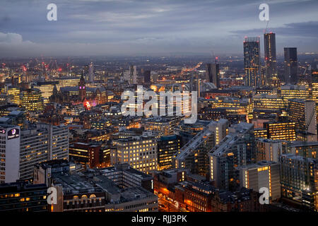 Manchester City Centre Skyline Blick über die Dächer von Salford 100 Greengate, Rathaus Stockfoto