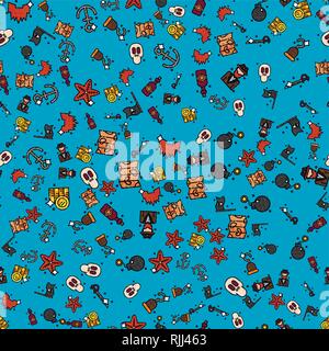 Muster mit pirate Elemente. Hand pirate Elemente in Vektor erstellt. Stock Vektor
