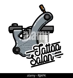 Farbe vintage Tattoo salon Emblem. Vector Illustration, EPS 10. Stock Vektor