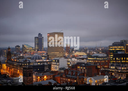 Blick von 125 Deansgate Blick über die Arndlae Tower und der Coop Bereich Stockfoto