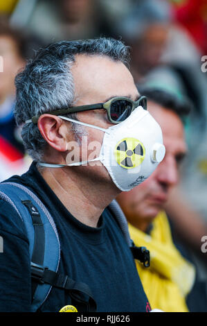 Anti-AKW-Aktivisten Hommage an Fukushima Opfer, Paris, Frankreich Stockfoto