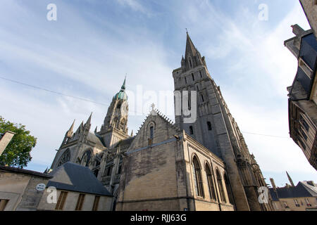 Kathedrale Kirche in sonniger Tag in Bayeux, Frankreich Stockfoto