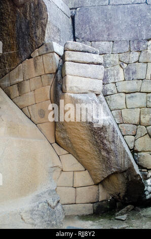 Detail der königlichen Gruft des Machu Picchu Stockfoto