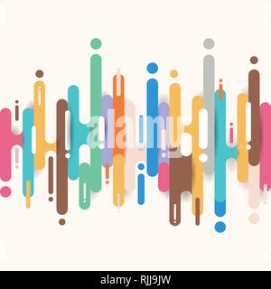 Abstract multicolor abgerundeten Formen Linien übergang Hintergrund mit kopieren. Element halftone Stil in hellen Farben. Vector Illustration Stock Vektor