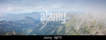 Blick vom Nebelhorn, Allgäuer Alpen, Allgäu, Bayern, Deutschland, Europa Stockfoto