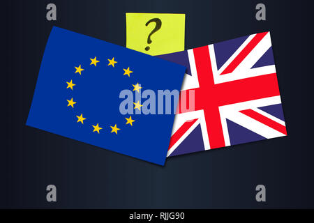 Brexit Deal Abstimmung - Flagge von dem Vereinigten Königreich und der Europäischen Union Stockfoto