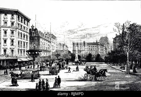 Gravur Darstellung einer Straßenszene in New York. Vom 19. Jahrhundert Stockfoto