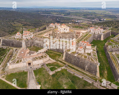Luftaufnahme von Fort von Santa Luzia in Alentejo, Portugal Stockfoto
