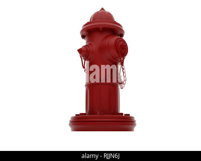 Vintage Red Fire Hydrant über weißen isoliert. Bild mit hoher Auflösung. Stockfoto