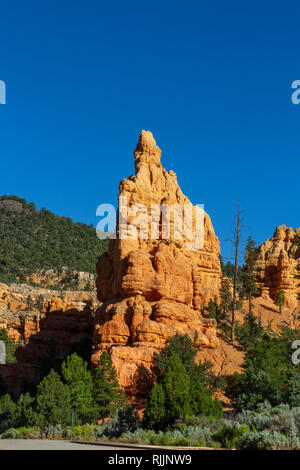 Einer der Red Canyon Arches auf Utah State Route 12 im Dixie National Forest in Utah, USA. Stockfoto