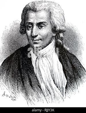 Eine Gravur, Luigi Galvani (1737-1798), ein italienischer Arzt, Physiker, Biologe und Philosoph. Vom 19. Jahrhundert Stockfoto