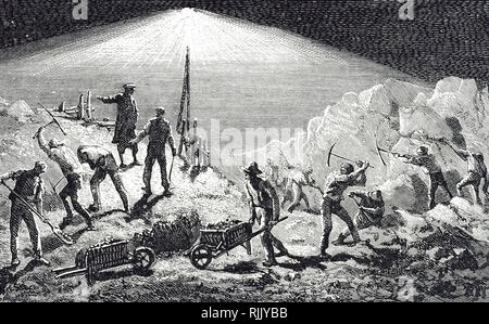 Eine Gravur der Darstellung Jablockhoff Kerzen verwendet werden, damit die Arbeit in der Nacht, um fortzufahren. Vom 19. Jahrhundert Stockfoto