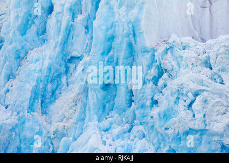 Smeerenburgbreen, kalbenden Gletscher in der Nähe von Reuschhalvøya in Albert ich Lande mündet in Bjørnfjorden, inneren Teil des Smeerenburgfjorden, Svalbard, Norwegen Stockfoto