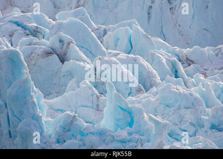 Smeerenburgbreen, kalbenden Gletscher in der Nähe von Reuschhalvøya in Albert ich Lande mündet in Bjørnfjorden, inneren Teil des Smeerenburgfjorden, Svalbard, Norwegen Stockfoto