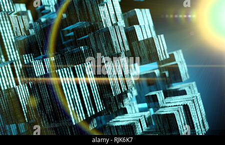 Computing und Technik Hintergrund. 3D-Darstellung Stockfoto