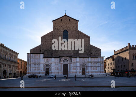 Basilika San Petronio in Bologna. Stockfoto