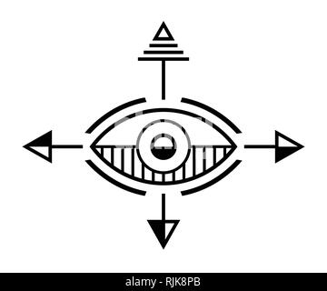 Abstrakte geometrische Symbol. Heilige Geometrie unterzeichnen. Konzept der Fantasie, Magie, Alchemie, Religion, Philosophie, Spiritualität, Okkultismus, Kreativität. Stock Vektor