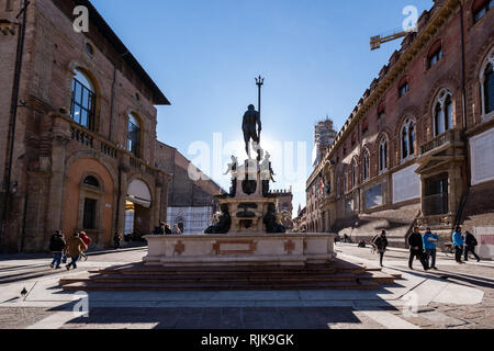 Piazza del Nettuno, Bologna Stockfoto