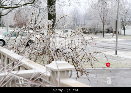 London, Ontario, Kanada. 6. Februar, 2019. Schulen wurden geschlossen und Verkehr wurde verzögert, da die Temperaturen von -5 und Regen im Südwesten von Ontario in Eisbahn und drehte sich um. Credit: Lukas Durda/Alamy leben Nachrichten Stockfoto