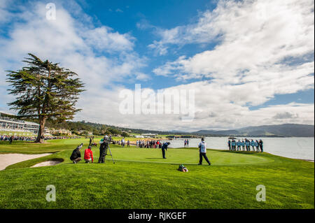 Monterey, USA. 06 Feb, 2019. PEBBLE BEACH, Kalifornien - Februar 06: Atmosphäre während der 3M Celebrity Challenge bei AT&T Pebble Beach - morgens am Februar 06, 2019 in Pebble Beach, Kalifornien. Foto: Chris Tuite/imageSPACE Credit: Imagespace/Alamy leben Nachrichten Stockfoto