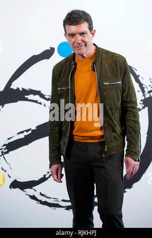 Madrid, Spanien. 06 Feb, 2019. Antonio Banderas auf einer Pressekonferenz des Teatro del Soho Caixabank auf des Musicals "A Chorus Line". Madrid, 06.02.2018 | Verwendung der weltweiten Kredit: dpa/Alamy leben Nachrichten Stockfoto