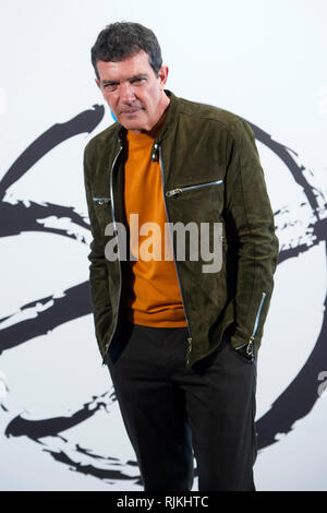 Madrid, Spanien. 06 Feb, 2019. Antonio Banderas auf einer Pressekonferenz des Teatro del Soho Caixabank auf des Musicals "A Chorus Line". Madrid, 06.02.2018 | Verwendung der weltweiten Kredit: dpa/Alamy leben Nachrichten Stockfoto