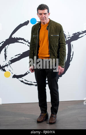 Madrid, Spanien. 06 Feb, 2019. Antonio Banderas auf einer Pressekonferenz des Teatro del Soho Caixabank auf des Musicals "A Chorus Line". Madrid, 06.02.2018 | Verwendung der weltweiten Kredit: dpa/Alamy leben Nachrichten Stockfoto