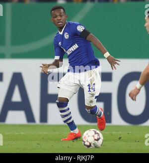 Schalke, Deutschland. 06 Feb, 2019. firo: Fußball, Saison 2018/2019 DFB-Pokal, Tasse, 06.02.2019 FC Schalke 04 - Fortuna Düsseldorf 4:1 single Förderung, Rabbi Matondo | Verwendung der weltweiten Kredit: dpa/Alamy leben Nachrichten Stockfoto